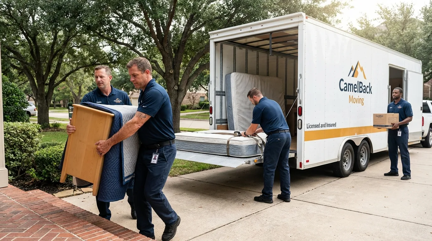 Crew loading residential truck for cross-state move from Grand Blanc, MI